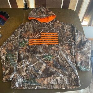 Realtree Camo Hoodie with Orange Flag